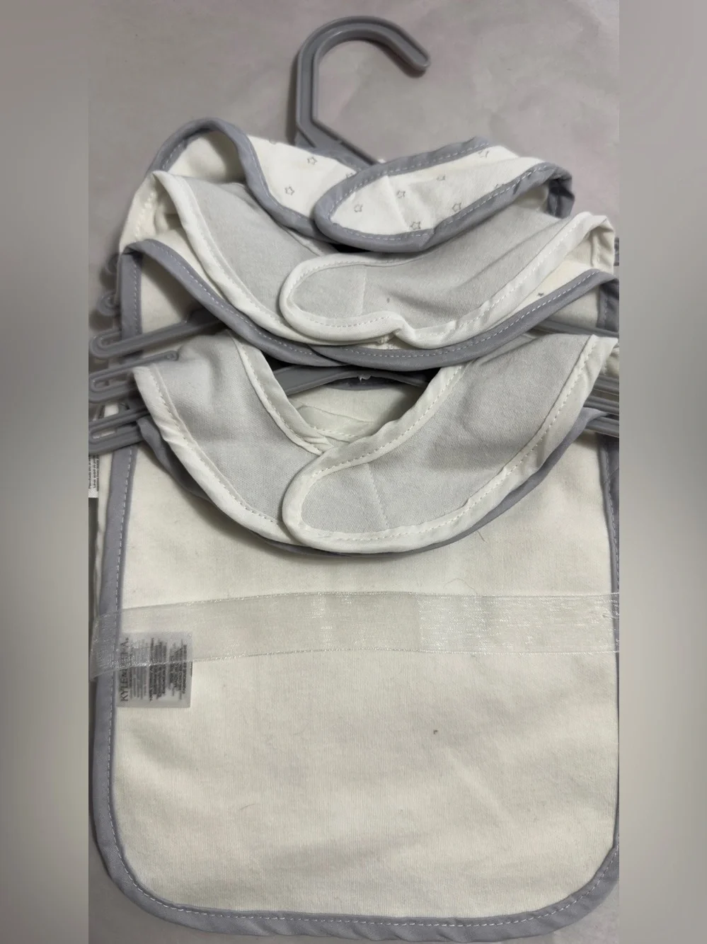 Baby Bib Set - 'Hello World' White and Gray